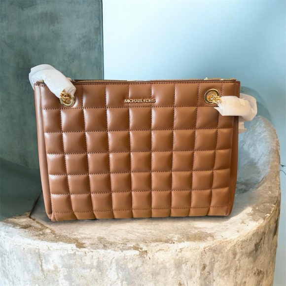 Michael Kors Handbags - Michael Kors Tan Quilted Shoulder Bag